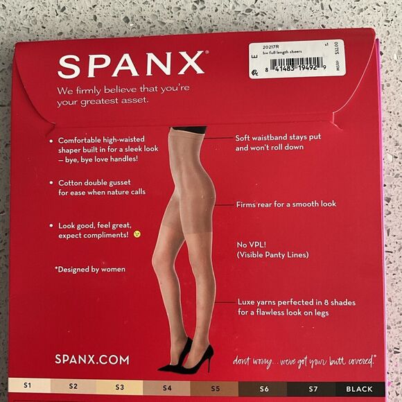 SPANX Firm Believer High Waisted Sheers Shade S1 Size E 20 Denier Leg 195-265lbs - Picture 6 of 9